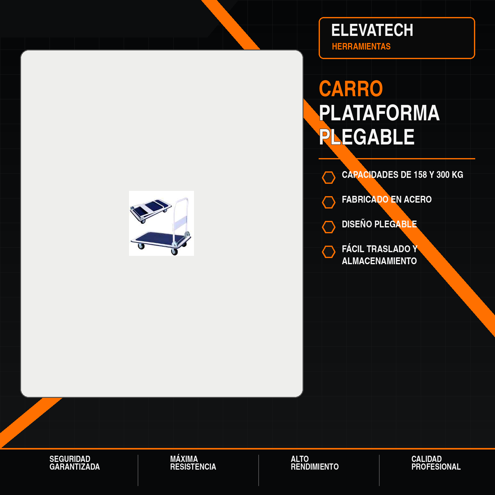 Carro plataforma plegable