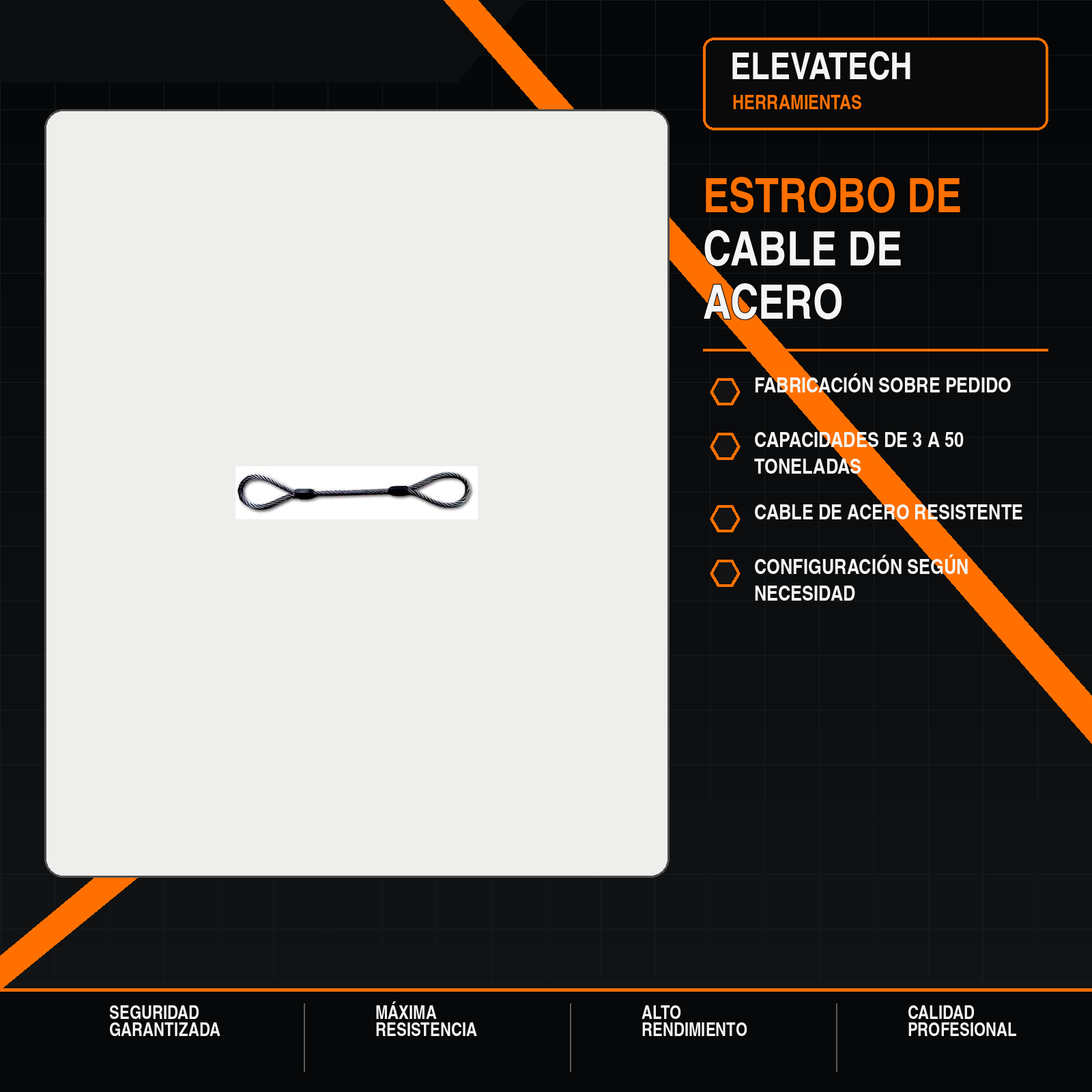 Estrobo de cable de acero
